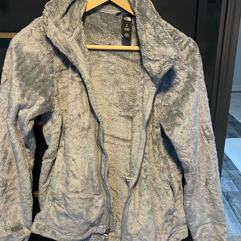 Silver north face jacket